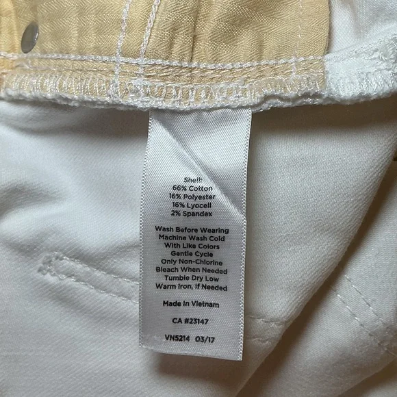 Talbots Cream Cropped Pants with Button Detail - Picture 8 of 8